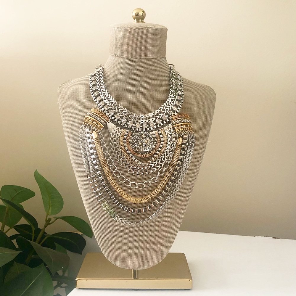 Aztec Statement silver necklace